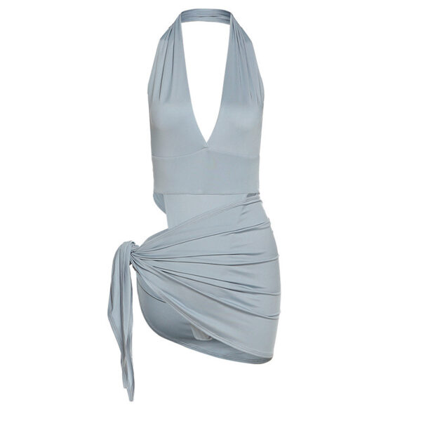 New Women's Sexy V-neck Halter Dress - Image 2