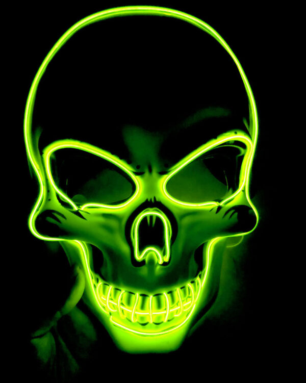 Skeleton Mask LED Glow Scary Mask 1pc. - Image 4