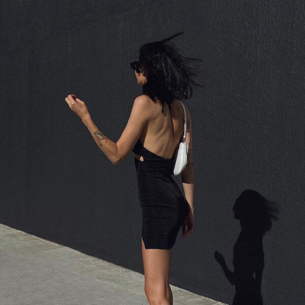 Ruched Slim Elastic Bodycon Mini Dress - Image 2