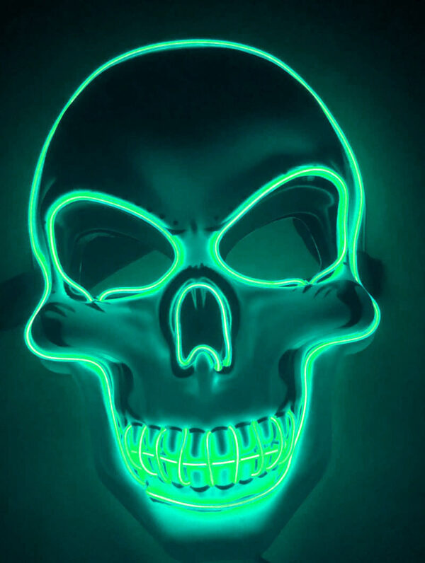 Skeleton Mask LED Glow Scary Mask 1pc. - Image 3