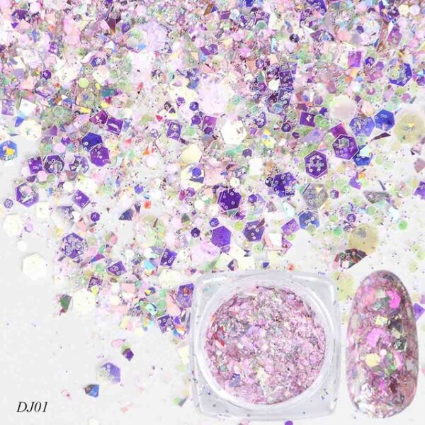 ChromaGlow 12-Color Nail Art Sequin Set - Image 4