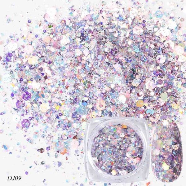 ChromaGlow 12-Color Nail Art Sequin Set - Image 2