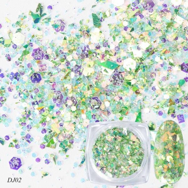ChromaGlow 12-Color Nail Art Sequin Set - Image 7