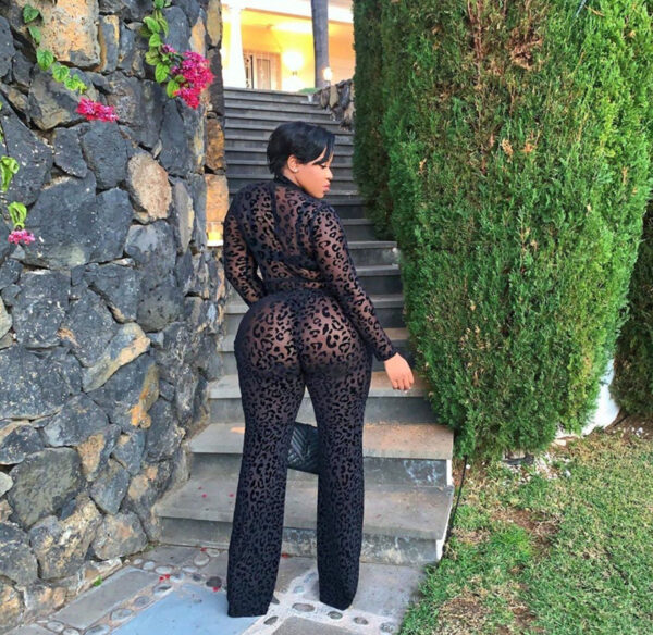 Sexy See through Lace Jumpsuit Long Sleeves - Image 2