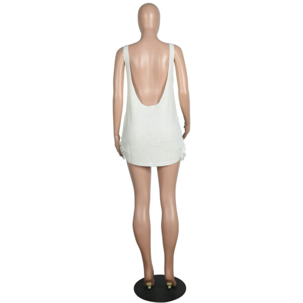 Slim Bag Hip Halter Drawstring Dress - Image 2