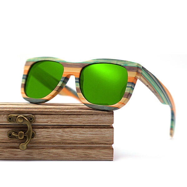 Bamboo And Wood Multilayer Laminate Color Sunglasses - Image 3