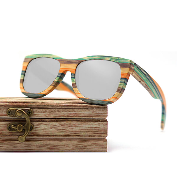 Bamboo And Wood Multilayer Laminate Color Sunglasses - Image 4