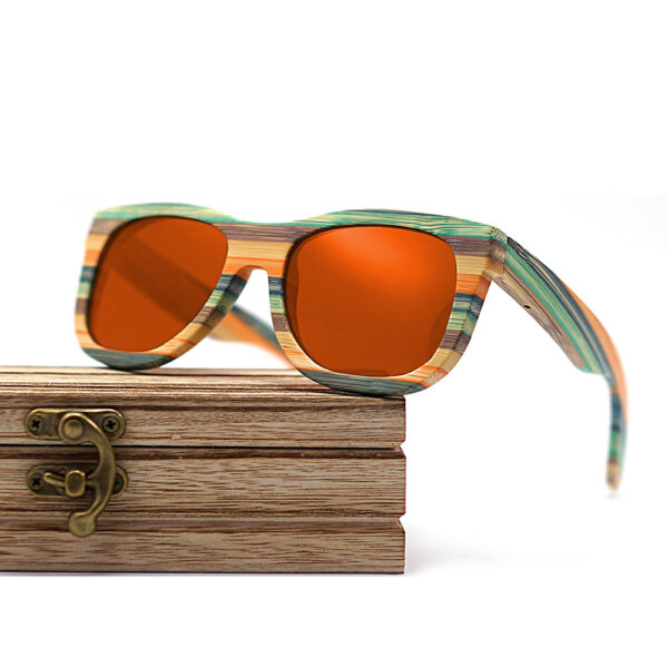 Bamboo And Wood Multilayer Laminate Color Sunglasses - Image 6