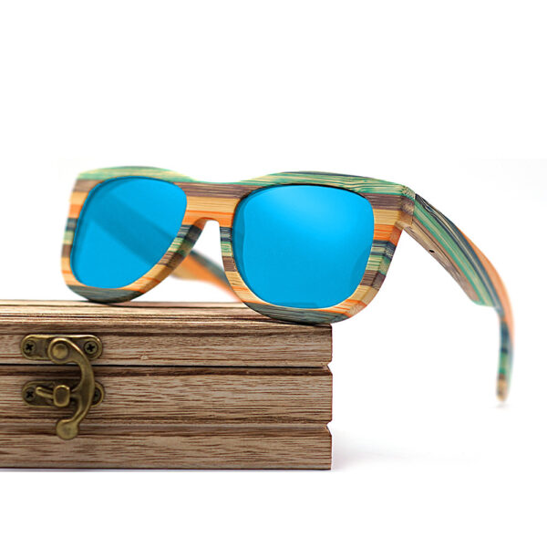 Bamboo And Wood Multilayer Laminate Color Sunglasses - Image 2