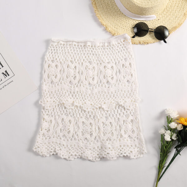 Sexy Hollow Knitted Half-length Wrap Skirt - Image 3