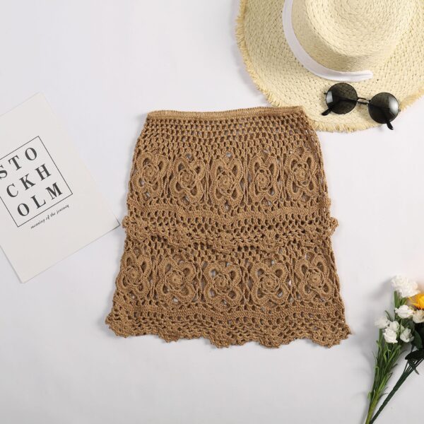 Sexy Hollow Knitted Half-length Wrap Skirt - Image 2