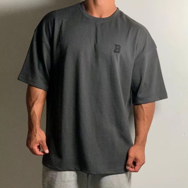 Loose Short Sleeve Drop Shoulder Cotton Heavy T-shirt - Image 10