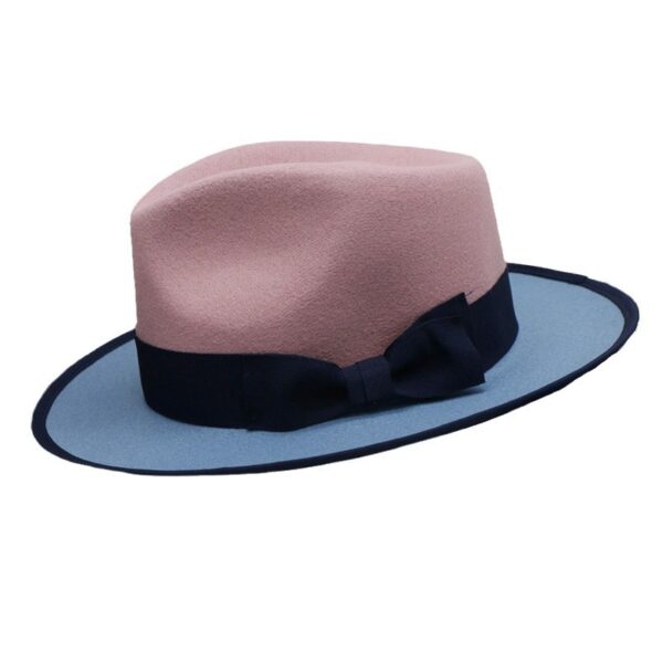 Felt Cap Dual-color Patchwork Felt Hat - Image 7