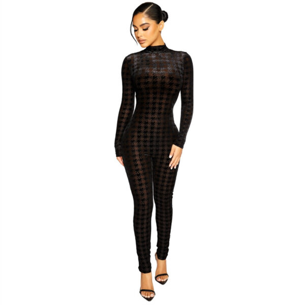 Solid Color Sexy Tight-fitting Long-sleeved Jumpsuit - Image 5