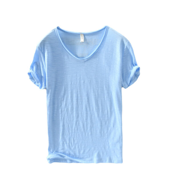 Simple Cotton Thin Breathable Slim Fit Short T-shirt - Image 2