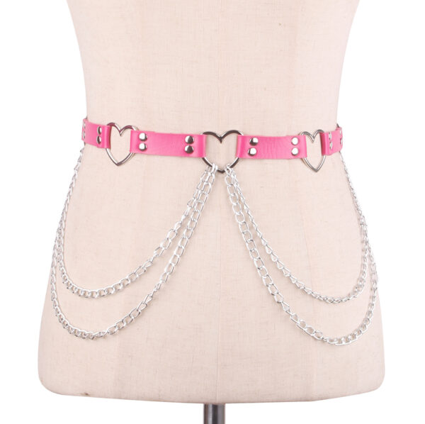 Leather Belt With Heart-shaped Metal Trim - Image 10