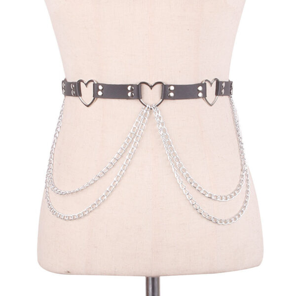 Leather Belt With Heart-shaped Metal Trim - Image 7