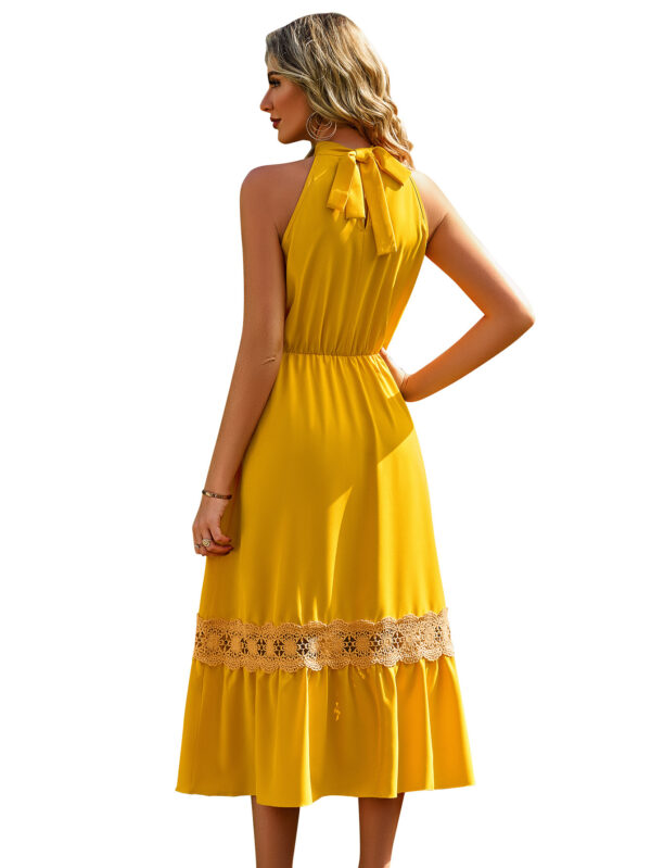 Sleeveless Halter Lace Dress - Image 2