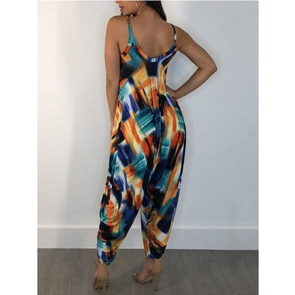 Printed Loose Suspenders Women Jumpsuit - Image 2