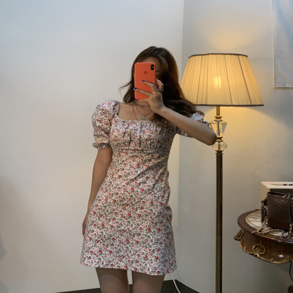 One-shoulder floral dress women - Image 3