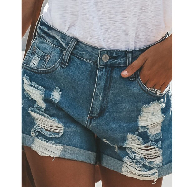 denim shorts ripped - Image 2
