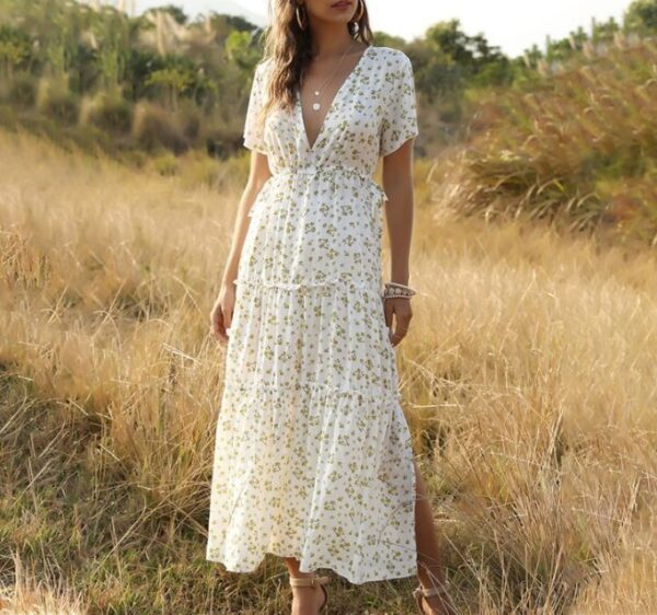 Ruffled Floral Bohemian Dress