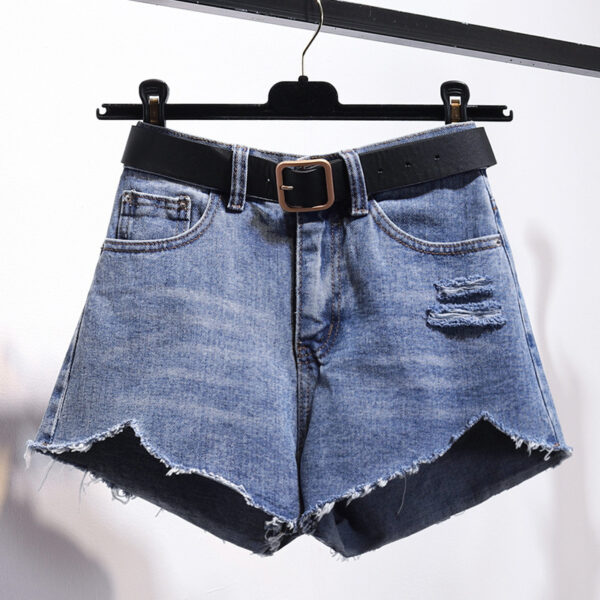 Irregular Denim Shorts - Image 3