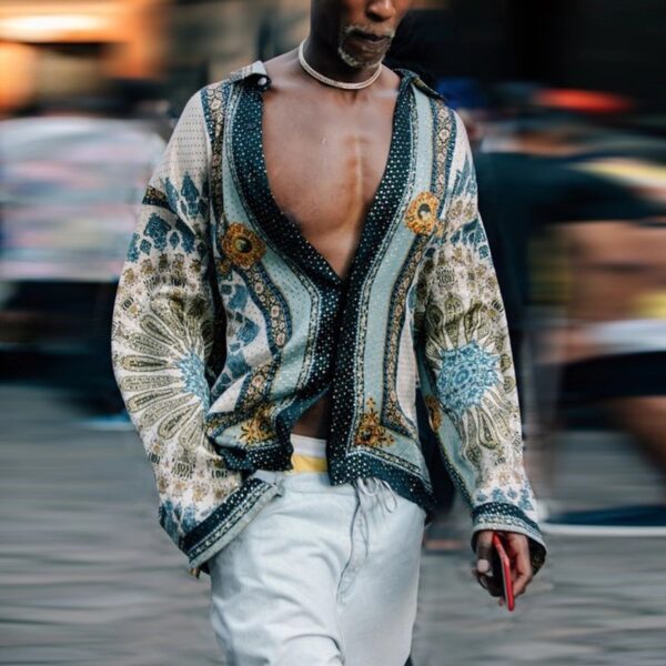 Summer Loose Shirt Hippie Long-sleeved Shirt - Image 5