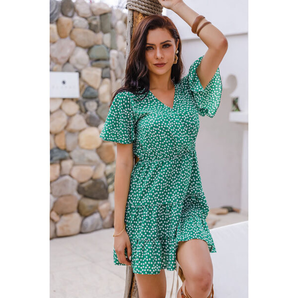 V-neck Printed Dress Women - Image 4