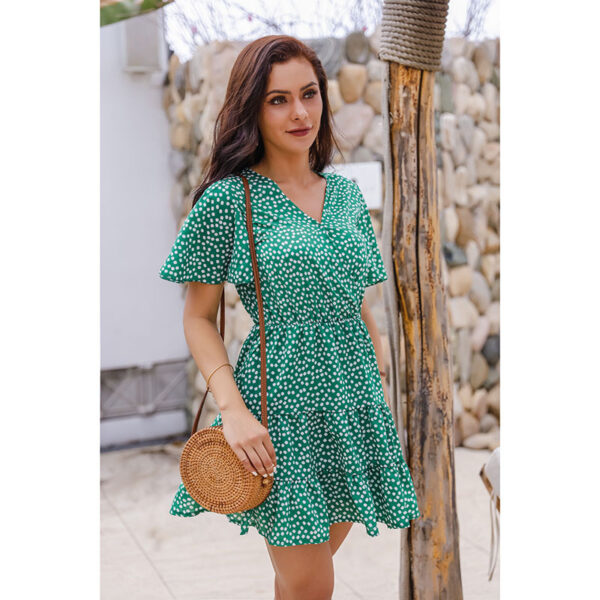 V-neck Printed Dress Women - Image 5