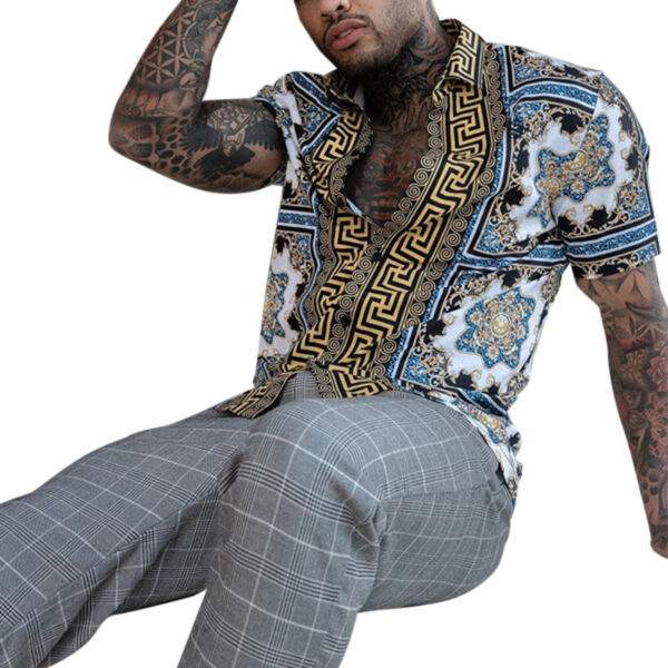 Summer Retro Trend Short-sleeved Shirt Cardigan - Image 2