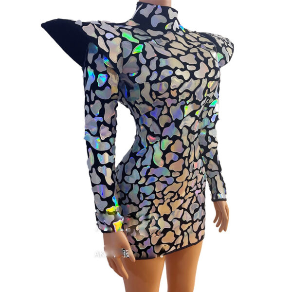 Cloth Mirrored Long-sleeved Dress