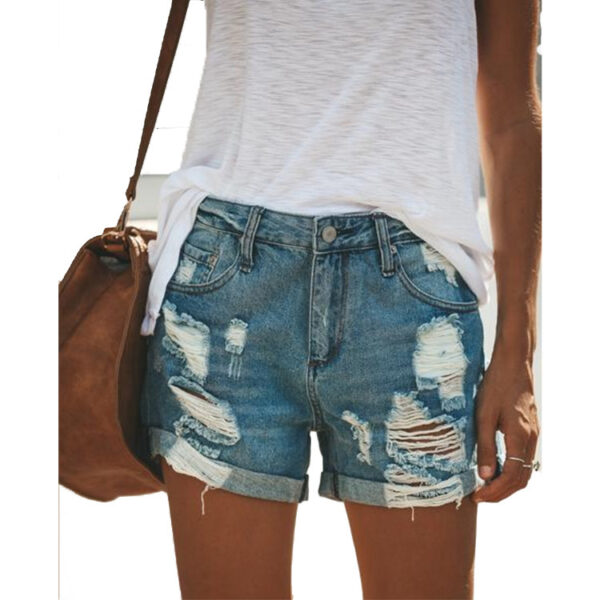 denim shorts ripped - Image 4