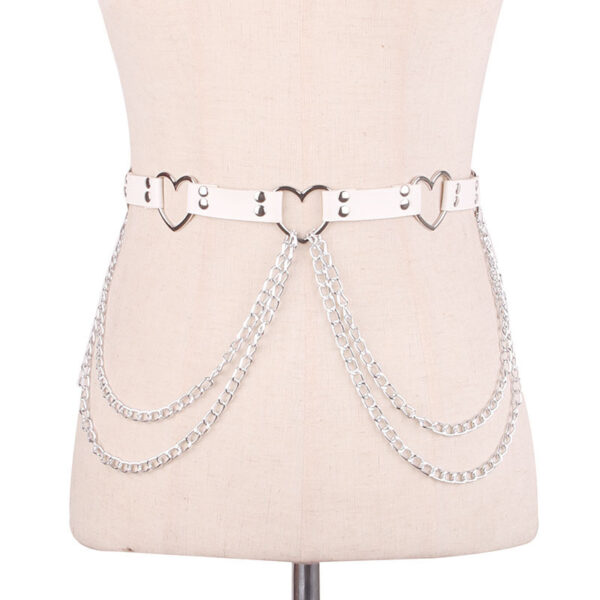 Leather Belt With Heart-shaped Metal Trim - Image 6