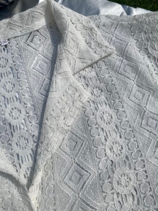 Lace Shirt Hollow Out See-through - Image 5