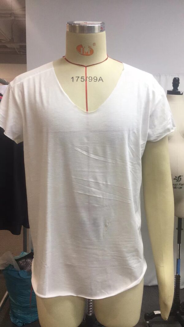 Solid Color Cotton-like Casual Thin Short-sleeved T-shirt - Image 4