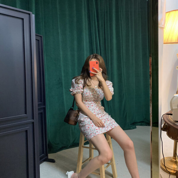 One-shoulder floral dress women - Image 6