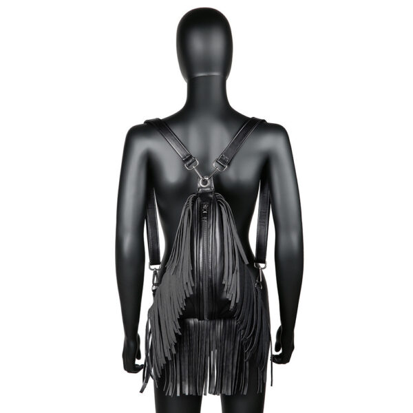 Leather Women's Backpack Tassel