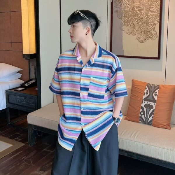 Tropical Striped Lazy Atmosphere Casual Shirt