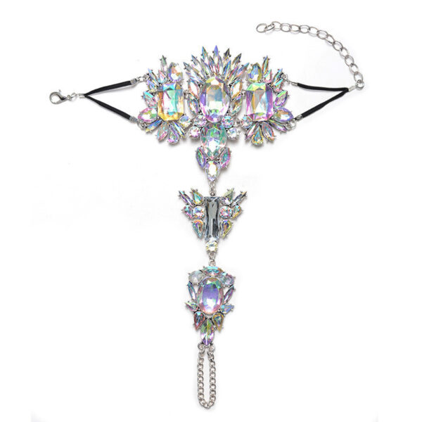 Alloy Inlaid Gemstone Exaggerated Bracelet - Image 4