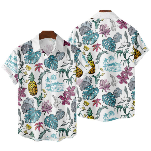 Men's Striped Shirt Striped Print Short - Image 4