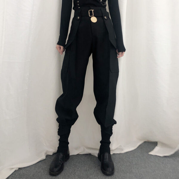 High-waisted strapping overalls for women