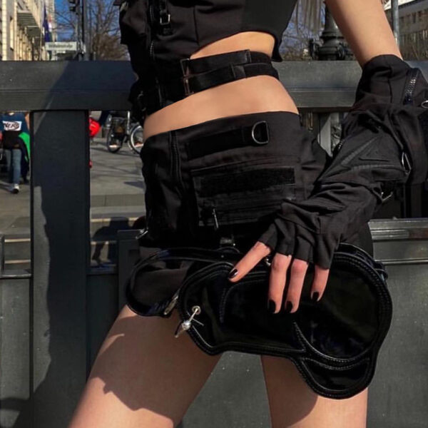 Stitching Metal Buckle Hip Skirt - Image 3