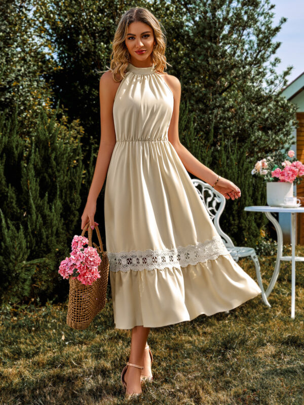 Sleeveless Halter Lace Dress - Image 6