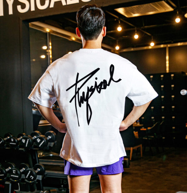 Pure Cotton Half-sleeved Loose Casual Fitness T-shirt - Image 9