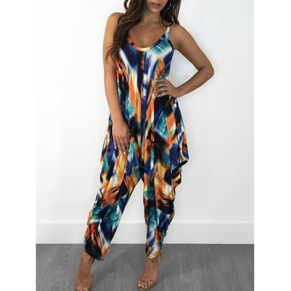 Printed Loose Suspenders Women Jumpsuit - Image 3