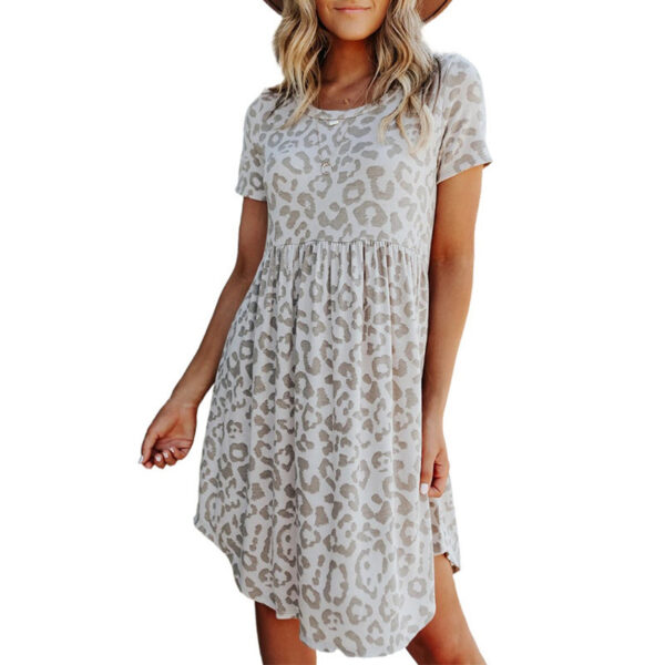 Leopard Pattern Round Neck Skirt - Image 7