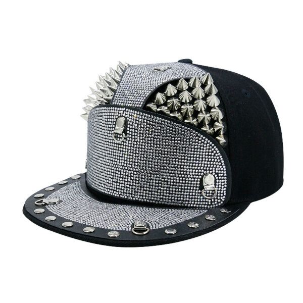 Diamond Armor Tip Rivet Flat Brim Hat - Image 2