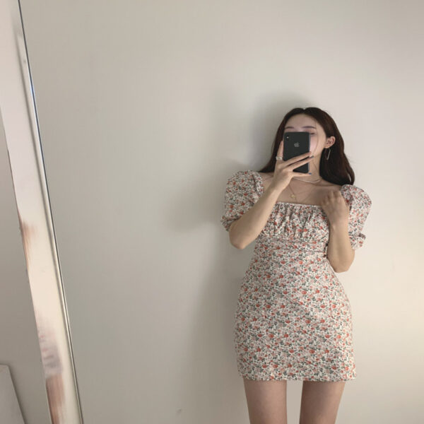 One-shoulder floral dress women - Image 7