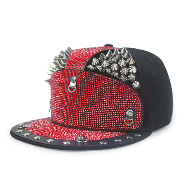 Diamond Armor Tip Rivet Flat Brim Hat - Image 7